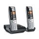 21. Gigaset COMFORT 500A Duo-Telefon (Analog/DECT) mit Anrufernamen und --ID, Schwarz/Silber
