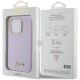 8. Guess Glitter Glossy Script Hülle für iPhone 15 Pro Max – Flieder