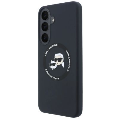 2. Karl Lagerfeld Silikonhülle mit Karl&Choupette-Motiv und MagSafe-Design für Samsung Galaxy S26 FE – Schwarz