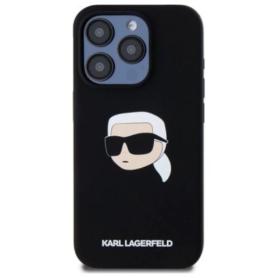 3. Karl Lagerfeld KLHMP15LSKHPPLK iPhone 15 Pro 6,1" schwarz/schwarz Hardcase Silikon Karl Head Print MagSafe
