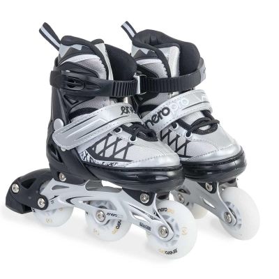 44. Rollschuhe - Rollschuhe - Eislaufen 4-in-1 ENERO PRO LED 26-29 Grau