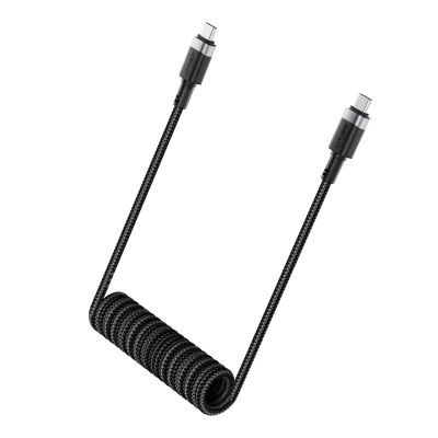 4. Acefast C14-03 USB-C - USB-C Federkabel 480Mb/s 3A 1,2m - Schwarz