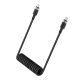 4. Acefast C14-03 USB-C - USB-C Federkabel 480Mb/s 3A 1,2m - Schwarz