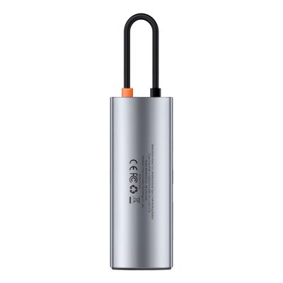 8. Baseus Metal Gleam Series multifunktionaler USB HUB 7in1 Typ C HDMI TF PD Kartenleser grau (WKWG020113)