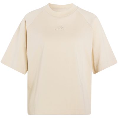 2. adidas Damen-T-Shirt mit kleinem Logo, cremefarben, KT0302