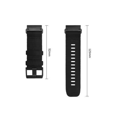3. Tech-Protect Nylon Classic Armband für Garmin Fenix ​​5X / 5X Plus / 6X / 6X Pro / 7X / 8 / 8 Pro / 9 / 9 Pro (47 mm) - Schwarz