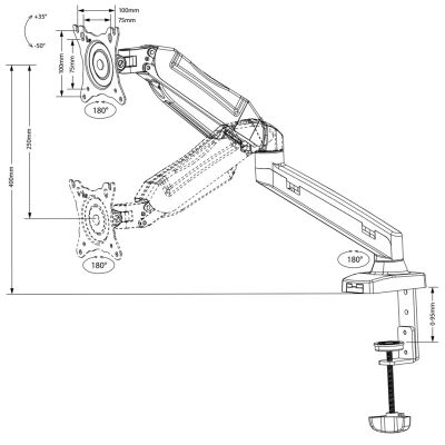 8. Maclean MC-860 Tischhalterung für Monitore (Desktop; 13" - 27"; max. 8 kg)