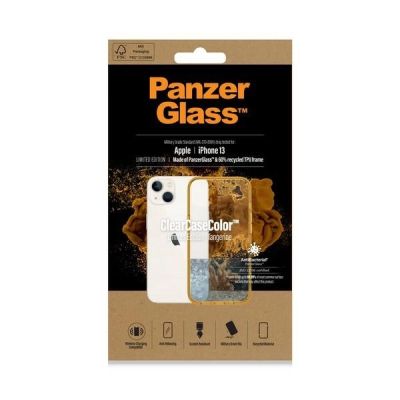 6. PanzerGlass ClearCase antibakterielle Hülle mit Militärzertifikat für iPhone 13 / 14 / 15 – transparentes Gelb