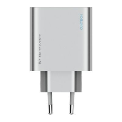 2. Cuktech 65W GaN 2xUSB-C 1xUSB-A Wandladegerät – Grau