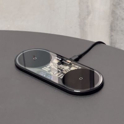 3. Baseus Digital LED Display Dual Wireless Ladegerät mit Digitalanzeige 20W schwarz (WXSX010101)