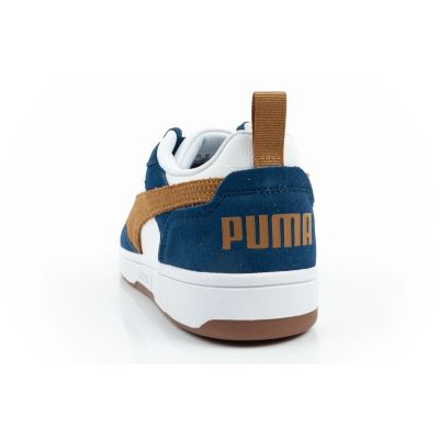 5. Puma Rebound v6 Herren-Sportschuhe, modisch und bequem, weiß, marineblau, braun