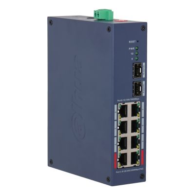 4. Dahua Technology CHS4210-8GT-110 Managed Network Switch L2 Gigabit Ethernet (10/100/1000) unterstützt PoE, DIN-Schienenmontage, Dunkelblau