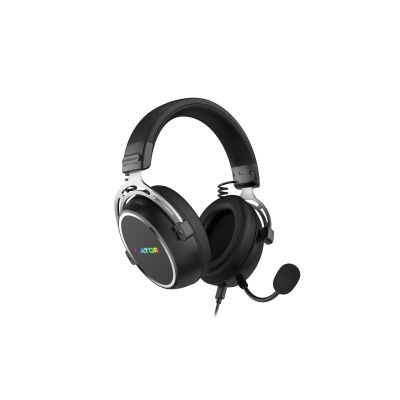 2. HATOR Hypergang 3 USB-Gaming-Headset (kabelgebunden & kabellos) mit Bügel, USB Typ-C / USB Typ-A, Bluetooth, Schwarz