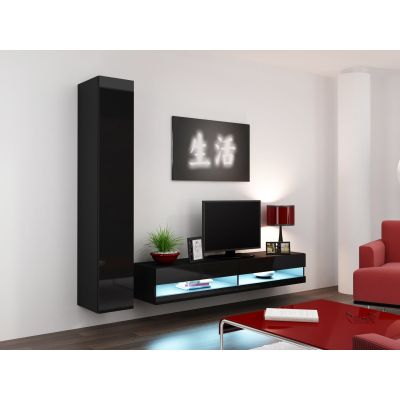 2. TV-Schrank VIGO NEW '180' 30/180/40 schwarz/schwarz poliert