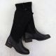 2. Schwarze Damen-Ankle-Boots aus Leder mit isolierter Sohle, Rieker 9551