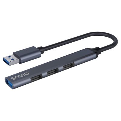 10. SAVIO USB-A Hub – 3 x USB-A 2.0, 1 x USB-A 3.0, Grau AK-70