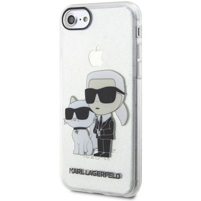 2. Karl Lagerfeld KLHCI8HNKCTGT iPhone 7/8/ SE 2020 / SE 2022 transparente Hartschale Gliter Karl&Choupette