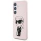 2. Karl Lagerfeld Silikon Graffiti Ikonik gedrucktes Logo MagSafe Samsung Galaxy S25 Hülle rosa