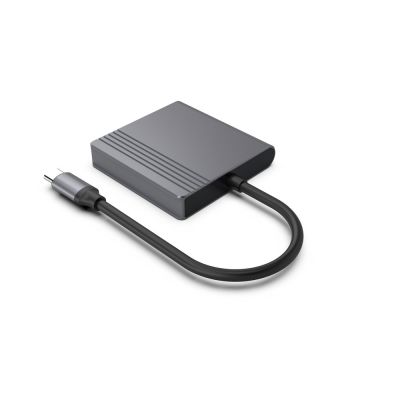 4. GEMBIRD USB-C auf HDMI + DP Adapter 4K 60Hz, Schwarz