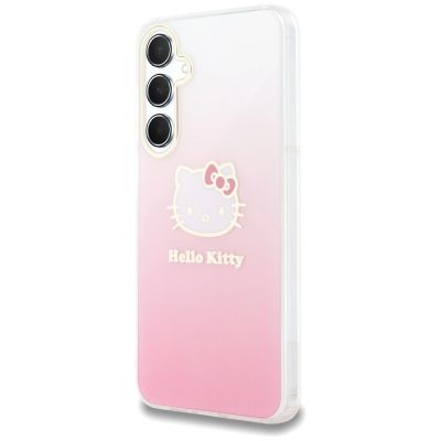 2. Hello Kitty IML Gradient Electrop Kitty Head Hülle für Samsung Galaxy A55 – Rosa