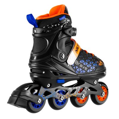 4. NH18190A 4-in-1 BRAVE BLAU-ORANGE ROLLERSKATE GRÖSSE S (29-33) MIT NILS EXTREME HOCKEYBOARD