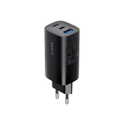 Havit UC20 EU-Ladegerät USB-C + USB-C + USB-A (Schwarz)