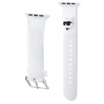 3. Karl Lagerfeld 3D-Gummi-Choupette-Kopfband für Apple Watch 42/44/45/49 mm – Weiß