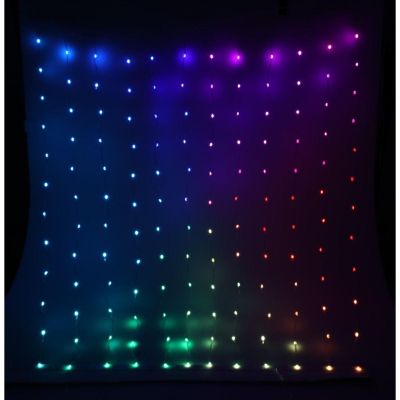 28. Weihnachtsbaumbeleuchtung, Lichtvorhang für den Außenbereich/Innenbereich, 120 LEDs, 300 x 60 cm, mit Fernbedienung, RGB-Farben