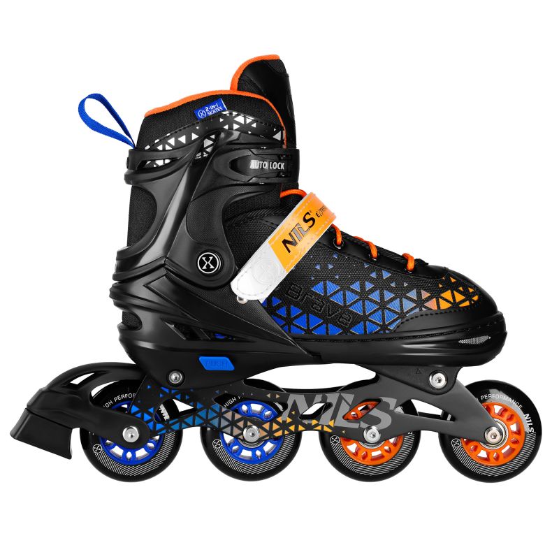 3. NH18190A 4-in-1 BRAVE BLAU-ORANGE ROLLERSKATE GRÖSSE S (29-33) MIT NILS EXTREME HOCKEYBOARD