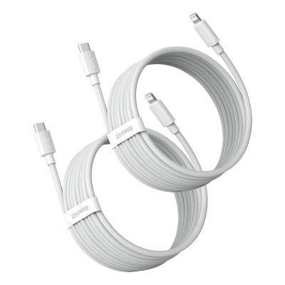 Baseus Simple Wisdom Lightning / USB-C Kabel 20W 1,5 m 2 Stück - Weiß