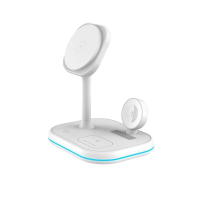 3. Tech-Protect QI15W-A27 3in1 induktives Ladegerät mit Ständer mit MagSafe für Smartphone / Apple Watch / AirPods – Weiß
