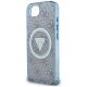6. Guess IML Metal Glitter 4G Circle Triangle MagSafe Case für iPhone 16e - Blau