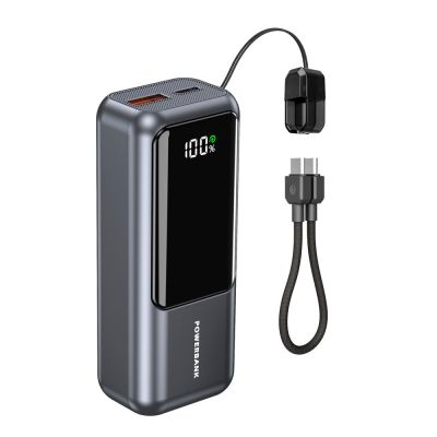 3. GEMBIRD Powerbank 10000mAh, LCD-Display, 20W Schnellladefunktion, Grau
