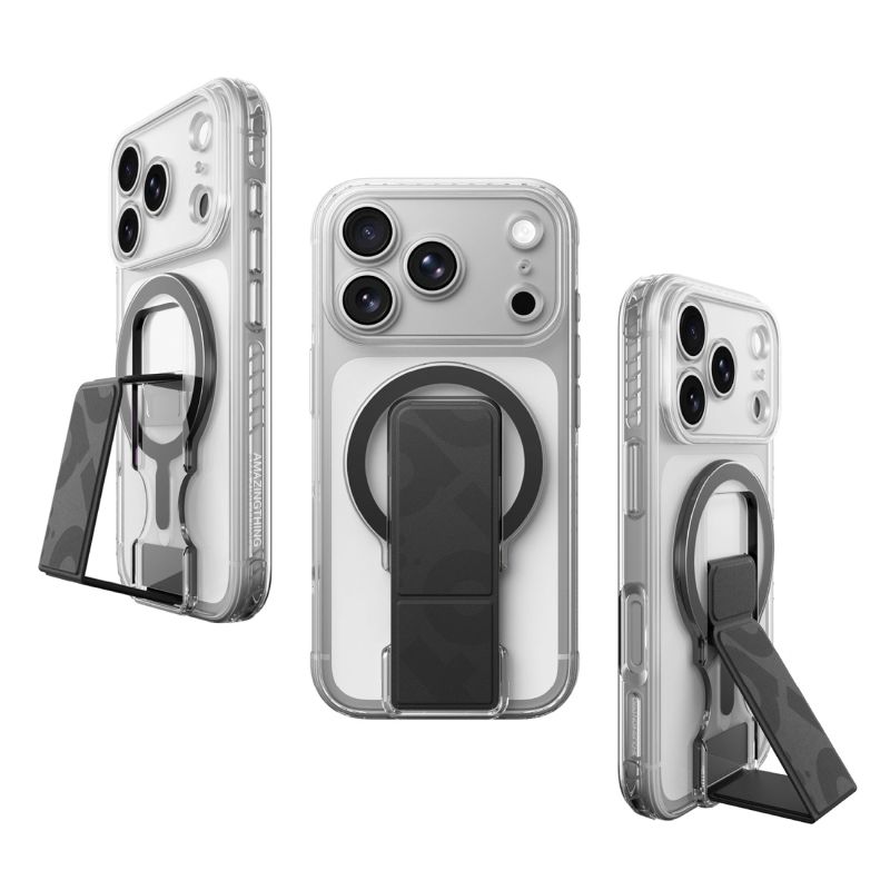 11. AmazingThing Titan Pro Objektivständer-Set für iPhone 18 Pro mit magnetischer Halterung und Ständer, kompatibel mit MagSafe – Transparent