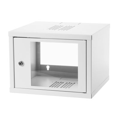 3. Wandschrank 19'' 4U 568x400 Glastür RAL7035