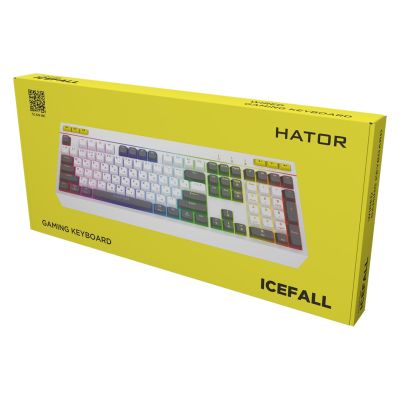 9. Hator Icefall weiße Membran-Gaming-Tastatur (schwarze und weiße Tasten)