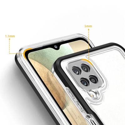 4. Klare 3in1 Hülle für Samsung Galaxy A22 4G Frame Gel Cover Schwarz