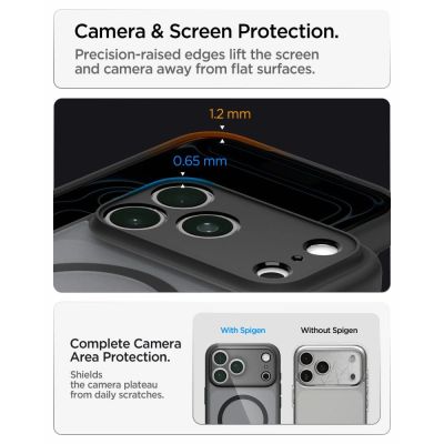 9. Spigen Ultra Hybrid MagSafe Hülle für iPhone 18 Pro / 17 Pro – Frostschwarz