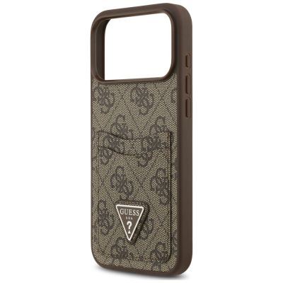 6. Guess 4G nauble Card Triangle Hülle für iPhone 18 Pro Max / 17 Pro Max – braun