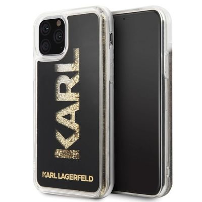 Karl Lagerfeld Karl Logo Glitzerhülle für iPhone 11 Pro - Schwarz