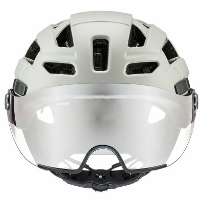 3. Fahrradhelm UVEX Finale Visier 56–61 cm, Sand/Weiß matt