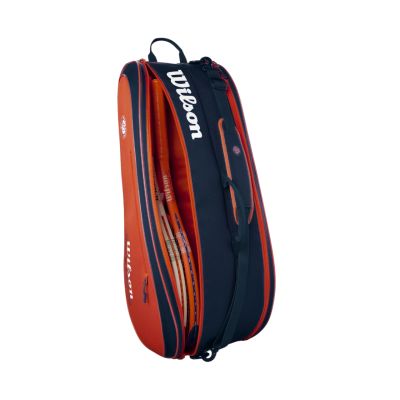 3. Wilson Roland Garros 2026 Team 6PK Tennistasche Orange und Marineblau WR8053301001