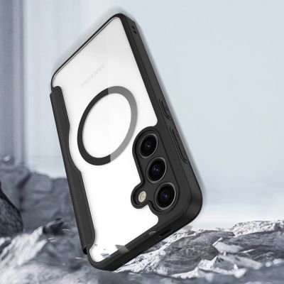 11. Dux Ducis Skin X Pro Hülle für Samsung S24+ mit Magnetring und Klappe – Schwarz