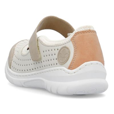 11. Bequeme Rieker W RKR575A Lochmusterschuhe, beige