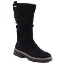 Damenstiefel, gefüttert, gerafft, schwarz M.Daszyński SA259-3