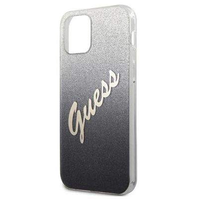 6. Guess GUHCP12SPCUGLSBK iPhone 12 mini 5,4" schwarz/schwarzes Hardcase Glitter Gradient Script