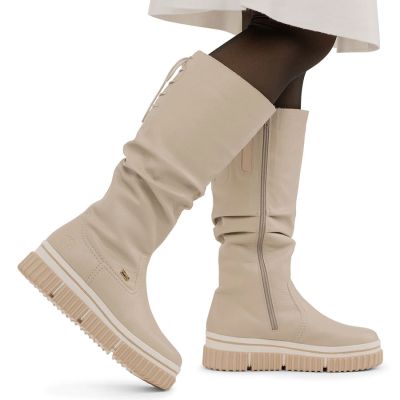 4. Wasserdichte Damenstiefel mit Plateau, beige – Rieker Y6370-60