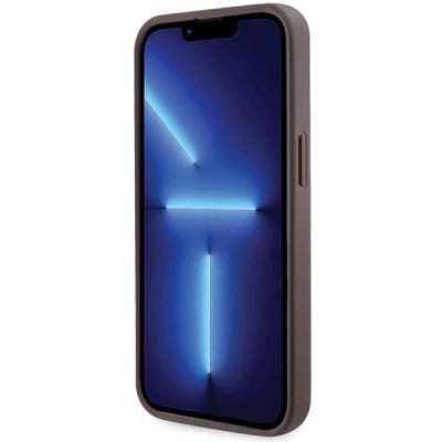 5. Guess GUHCP13LP4TDSCPW Hülle für iPhone 13 Pro / 13 – Braunes Crossbody 4G Metalllogo