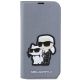 3. Karl Lagerfeld KLBKP14LSANKCPG iPhone 14 Pro 6,1" Bücherregal Silber/Silber Saffiano Karl & Choupette