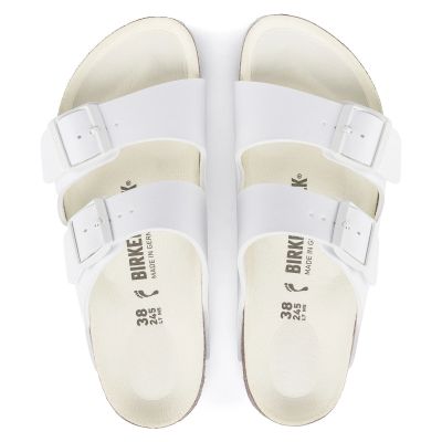 7. Birkenstock Arizona Birko-Flor Regular Damen/Herren Slides für breite Füße für den Sommer, Weiß (1019061)